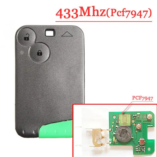 

OEM 2 Button Remote control Key PCF7947 Chip 433Mhz suit for Renault Laguna Espace 2001-2006 Smart Card Fob Car Styling