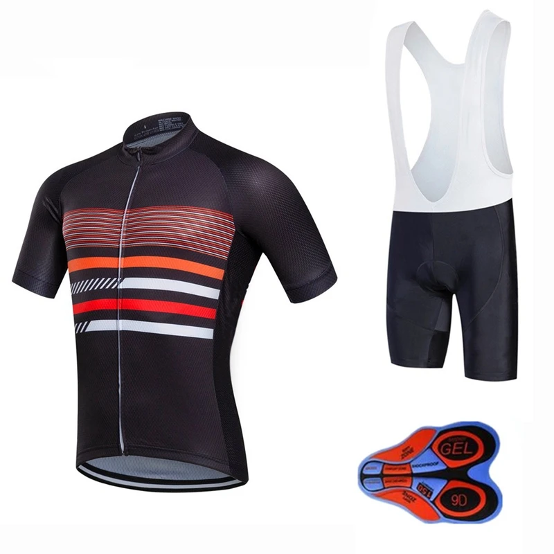 men cycling set Женские и мужские велосипедные майки, набор велосипедной одежды, командная одежда, быстросохнущие гелевые комплекты с нагрудником, одежда Ropa Ciclismo uniformes Maillot, спортивная одежда - Цвет: men cycling set