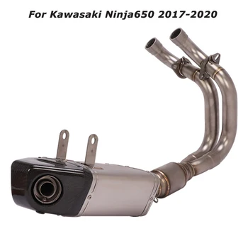 For Kawasaki Ninja650 2017-2020 18 19 Motorcycle Exhaust Muffler Tips Header Link Pipe Full System