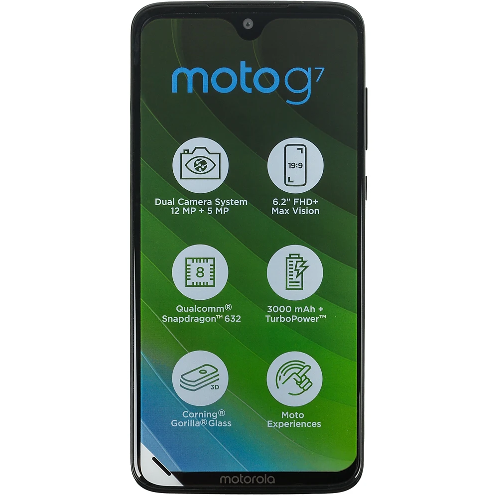 Смартфон Motorola G7 XT1962-5 64Gb 4Gb черный 3G 4G 2Sim 6.2" IPS 1080x2270 And9.0 12Mpix 802.11 a/b