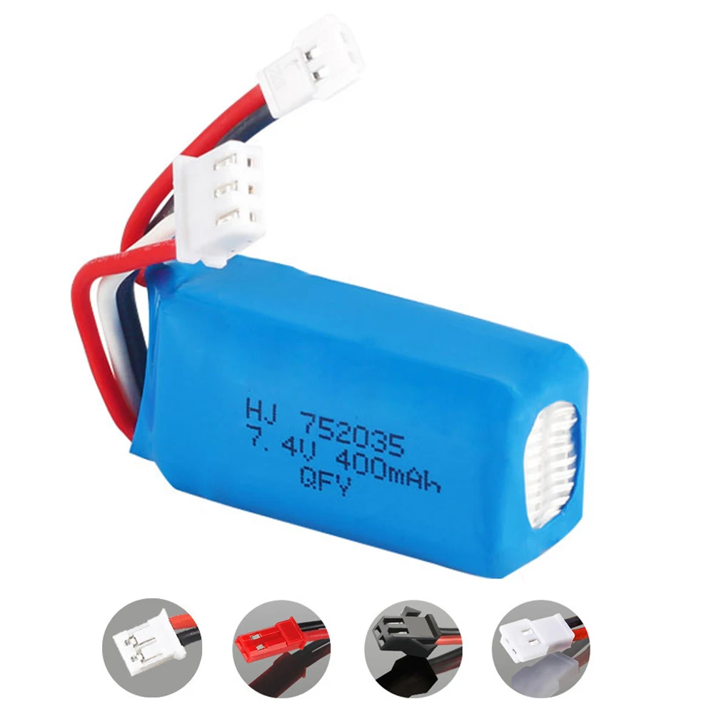 

7.4V 400mAh 2S lipo Battery For RC DM007 Airplane Quadcopter Drone Helicopter Toy Parts 7.4V high quality battery SM/JST/XH2.54