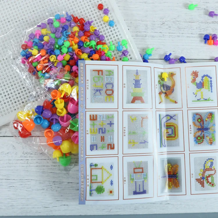 Clous en forme de champignon pour enfants, jeux de Puzzle 3D intelligents,  planche à flash en plastique, jouets pour bébés, cadeau éducatif pour