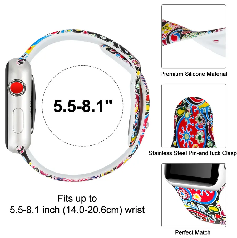 Lerxiuer ремешок для apple watch 4 iwatch 44 мм 40 мм 42 мм 38 мм спортивный силиконовый браслет ремень