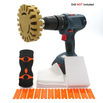 

Vinyl Eraser Wheel Set Rubber Sticker Decal Removal tools Kit Drill Adapter