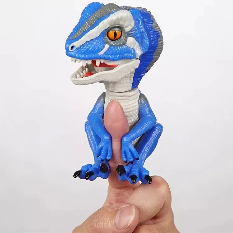Стиль игрушечный динозавр кончик пальца динозавр пересекающийся Рождество новая игрушка поставщик электроэнергии Джонсон Горячая Звук T - Цвет: Blue