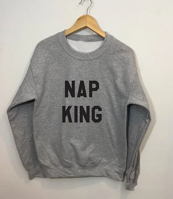 Nap king классный Модный Принт Пуловеры tumblr Повседневное Толстовка Для женщин с обеих сторон делают эту модель в уличном стиле Harajuku толстовки Женская одежда