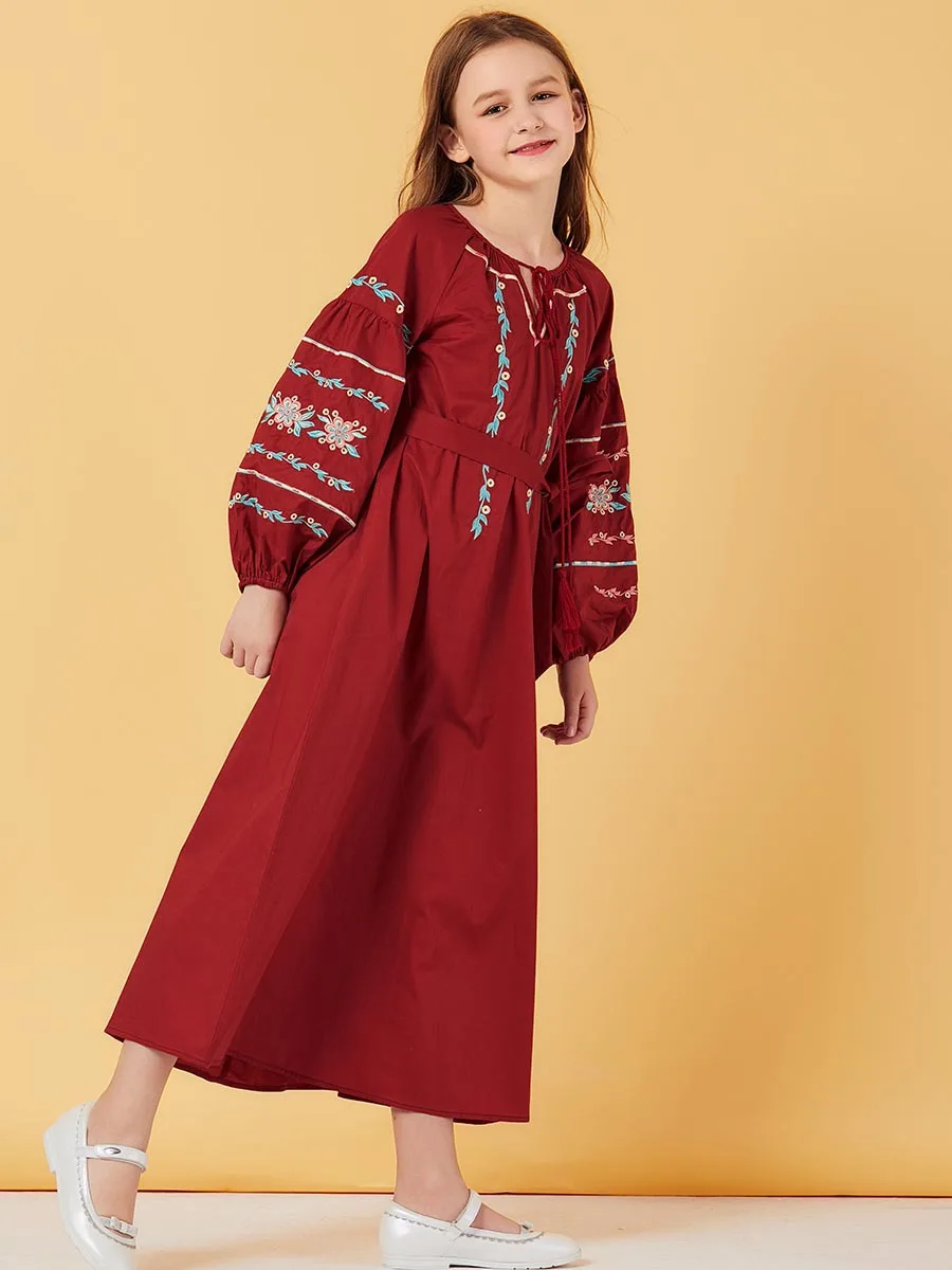 Мусульманская одежда размера плюс 4XL, детское мусульманское платье для женщин и девочек, турецкий кафтан, Бандажное платье с длинным рукавом, abaya Pakistan