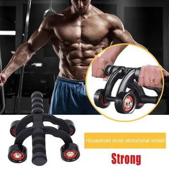 

Multifunction Four-wheeled Body Abdominal Muscle Strength Exerciser Practical Rolling Wheel Fitness Equipment for Men & Women
