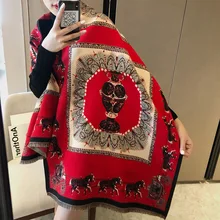 

Luxury Brand Winter Warm Scarf for Women Large Soft Shawls Wrap Designer Blanket Scarves Double Sided Cashmere Foulard Bandana