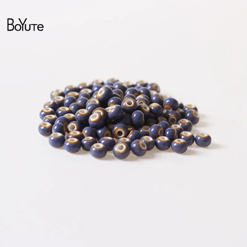 BoYuTe 50 шт 6 мм 8 мм глазурные керамические, фарфоровые шарики Diy ручной работы для изготовления ювелирных изделий - Цвет: Beads 1