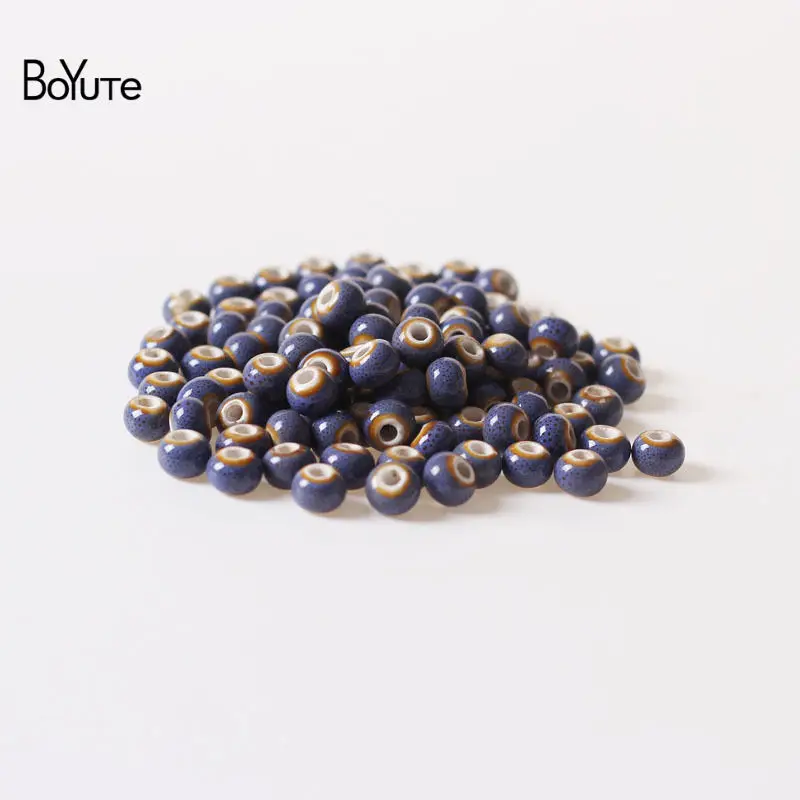 Beads 1 BoYuTe 50 шт 6 мм 8 мм глазурные керамические, фарфоровые шарики Diy ручной работы для изготовления ювелирных изделий - Цвет: Beads 1