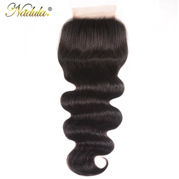 

Nadula Hair Brazilian Body Wave Hair 4x4 Lace Closure Medium Brown Swiss Lace Free Part Closure 130% Destiny Remy Hair Closure