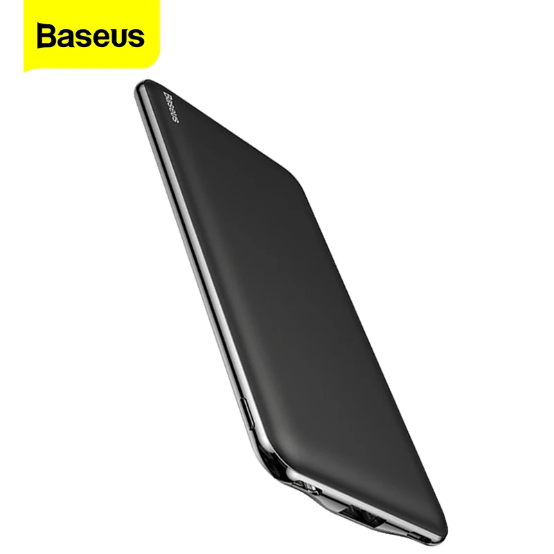 Baseus ультра тонкий 10000 мАч Внешний аккумулятор USB Type C 3A быстрая портативное