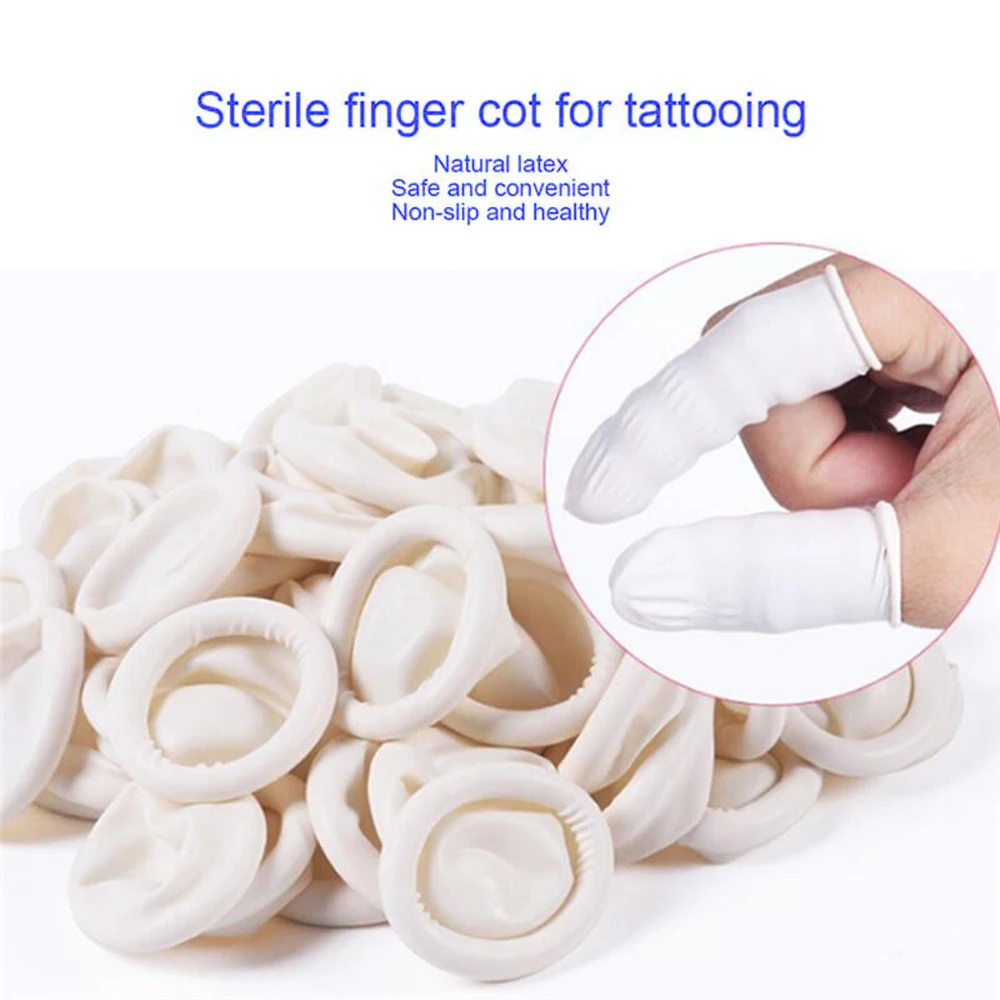 

100pcs Disposable Anti Static Rubber Latex Finger Cots Eyebrow Extension Gloves Practical Off Eyelash Extension Tool Accessories