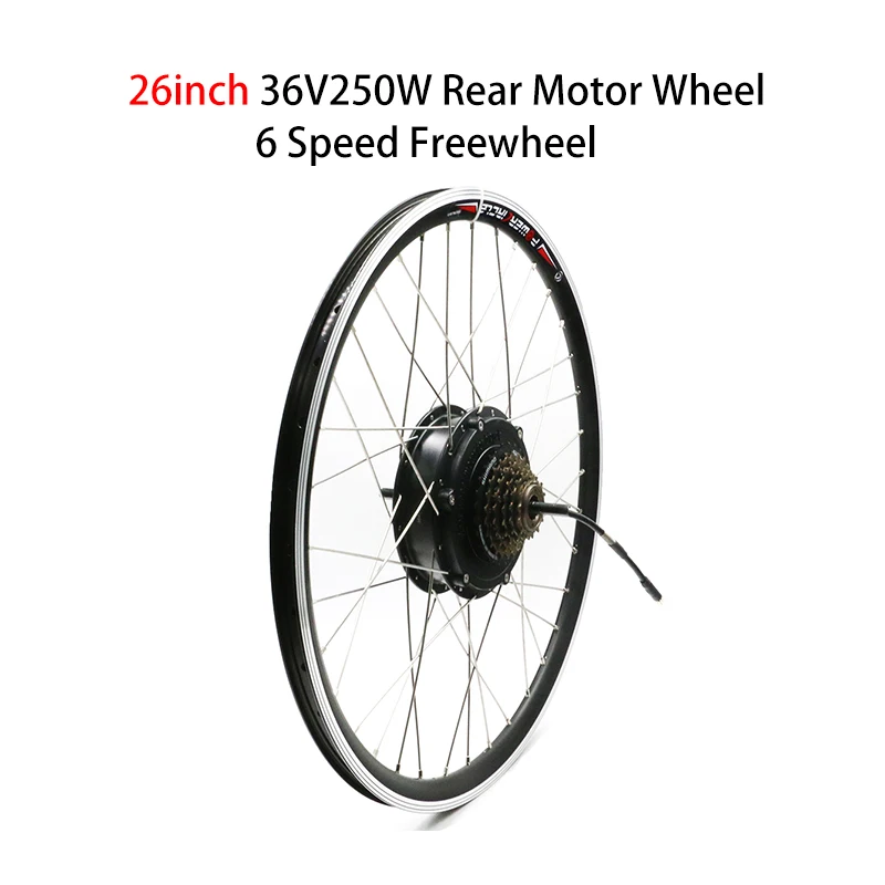 26inch 6 Speed 36V 250W задний мотор ступицы колеса с 6/7 Freewheel электродвигатель для скутера двигателя 2" 24" 2" 700C 28" Электрический велосипед Ebike конверсионный комплект - Цвет: 26inch 6 Speed