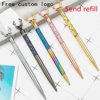 

Laser custom Nordic style reindeer ballpoint pen signature pen creative advertising gift pen metal pen engraved name