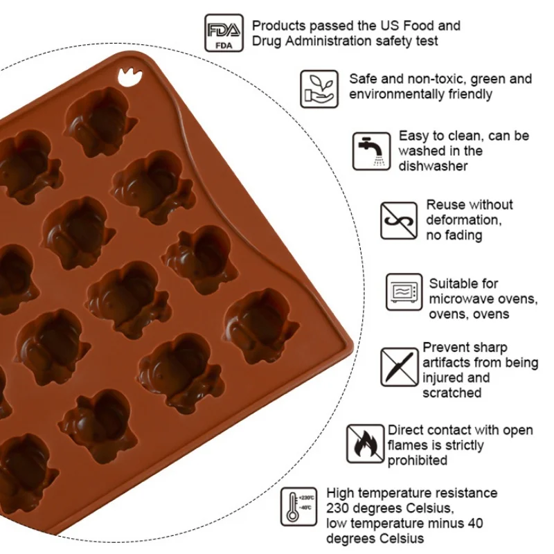 Форма для шоколада в виде слона, поднос для кубиков льда, силиконовая форма для помадки, конфет, жевательная форма, принадлежности для кубиков, поднос для прессформы