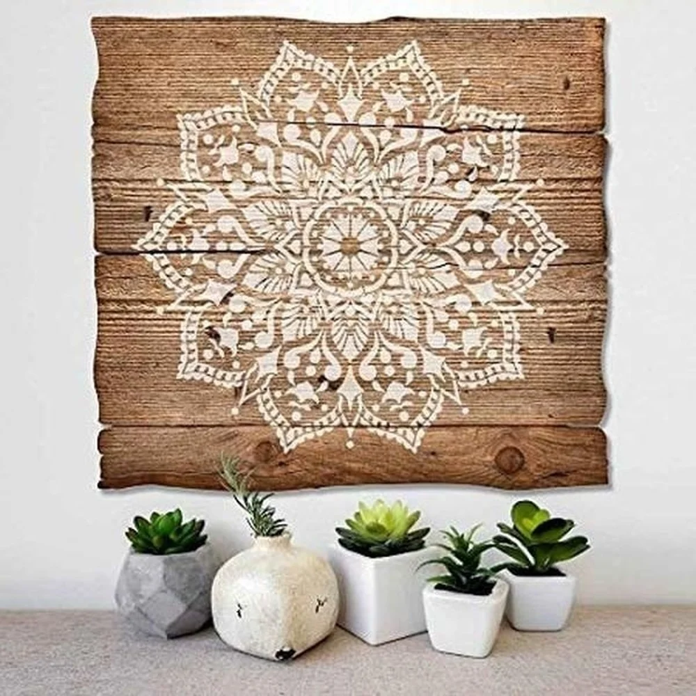 30*30cm Size DIY Craft Mandala Stencils for Painting on Wood