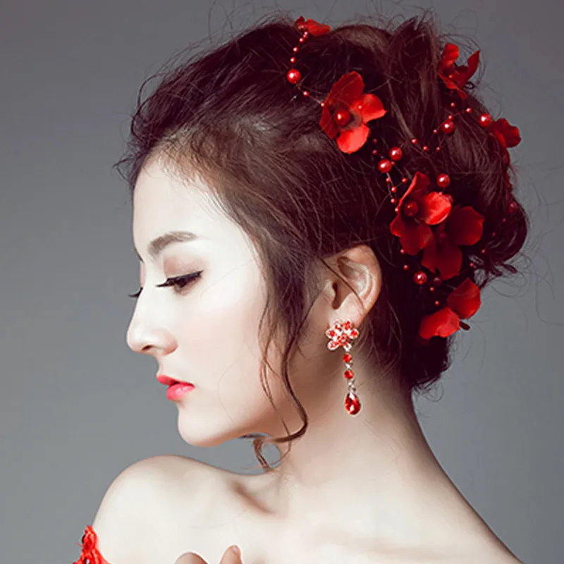 Newly Fashion Women Girl Flower Fake Pearl Headband Hair Vine Headpiece Wedding Hair Accessories jewelry accessories,hair accessory,hair headdress,bridal headwear,hair band crown