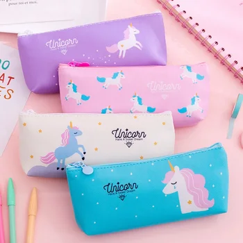

Cartoon Unicorn Pencil Case Zipper Pencile Big Bag For Kids Girls Gift Big Case Office Stationery Supplies For School