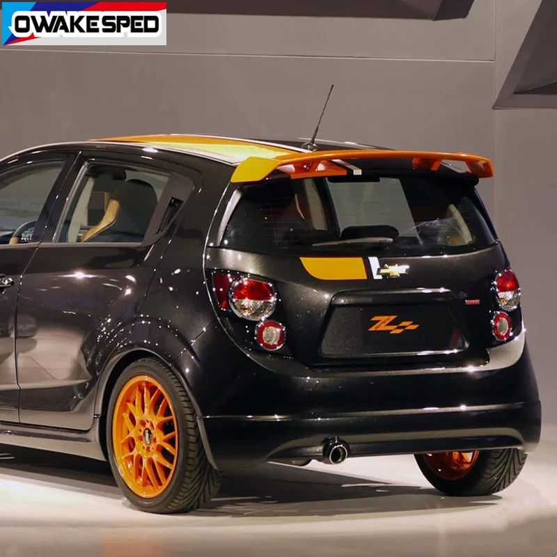 1 set Car Hood Roof Tail Sticker Racing Sport Stripes For-Chevrolet Sonic Whole Body Auto Vinyl Decals Exterior Accessories (1)