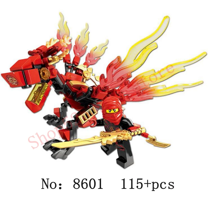 DIY115pcs Ninjaly Дракон Рыцарь Модель Строительные блоки Совместимость legoingly KAI JAY ZANE