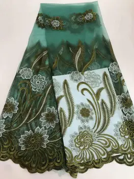 

green High Quality African Lace Fabric French Tulle Lace Fabric 5 Yards Wedding Dress Nigerian Lace Fabric Sewing