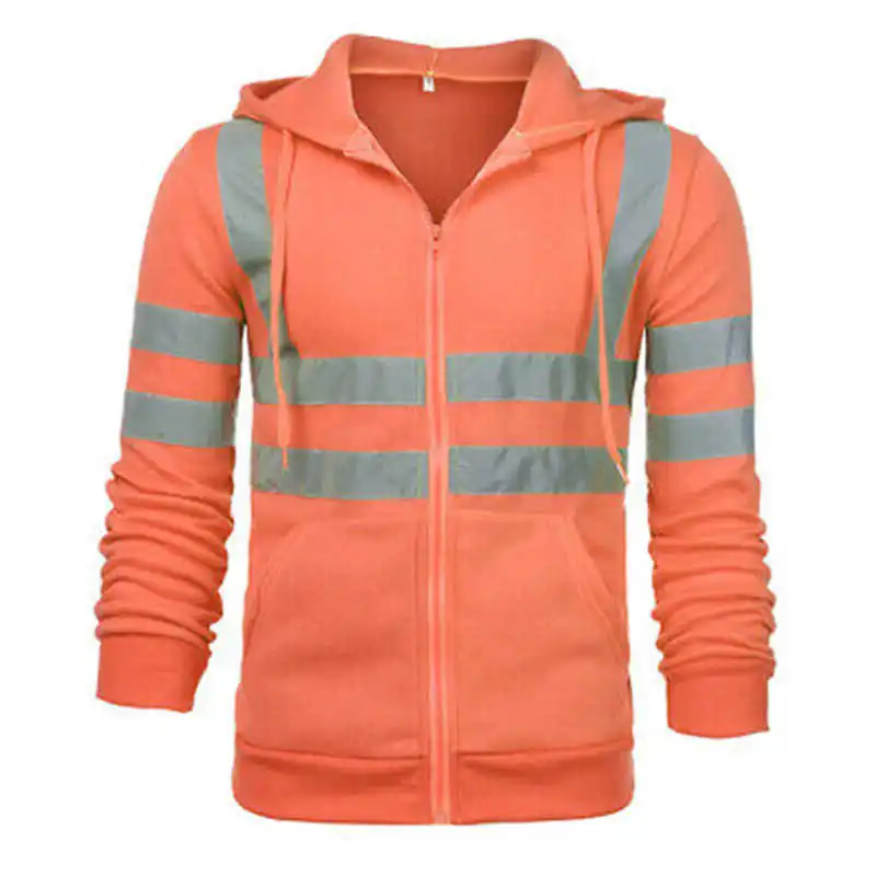 M-3XL видимость Высокая Толстовка безопасность работа Hi-Viz Vis куртка на молнии с капюшоном