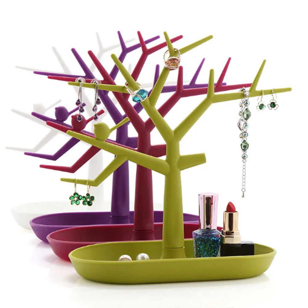 

1Pc Bird Tree Shape Jewelry Stand Display Storage Rack Ring Necklace Bracelet Bangle Anklet Watch Keychain Earring Display Racks