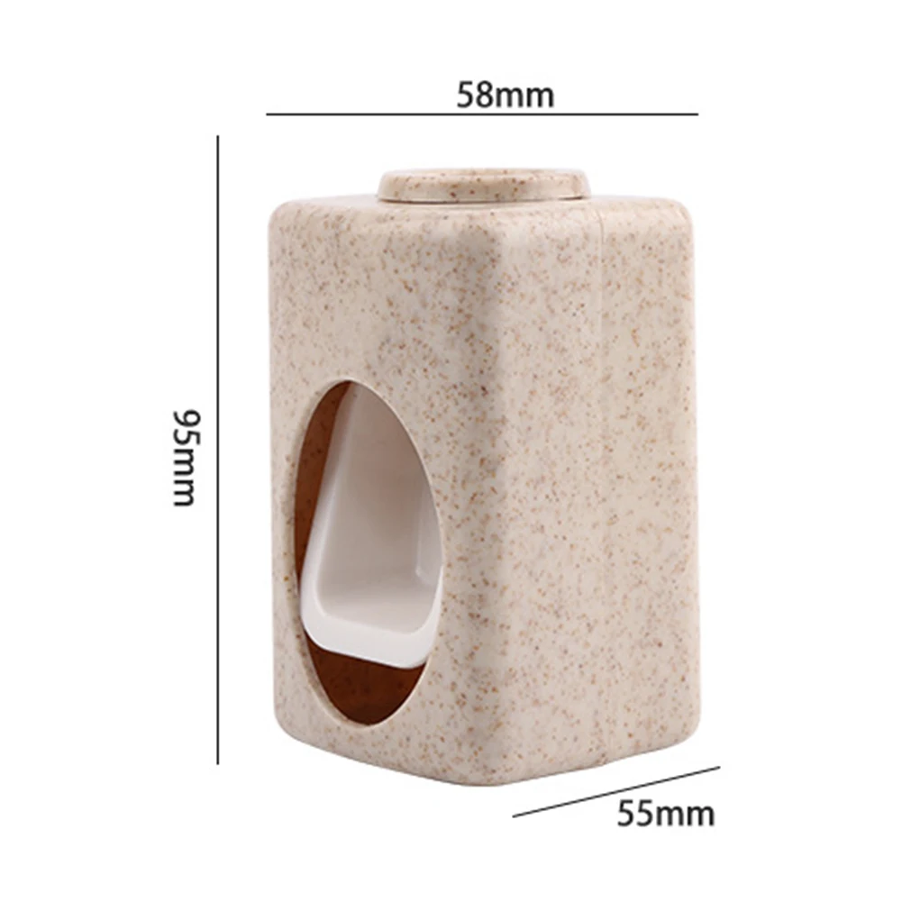 Auto Squeezer Bathroom Tools Toothpaste Dispenser Hands Free Automatic Practical Portable Wheat Straw Holder