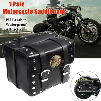 

Pair Motorcycle Saddlebags Retro Vintage Side Tool Bags Luggage Storage Saddle Bags Universal For Honda/Yamaha/Suzuki