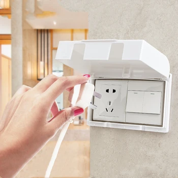 

Self adhesive waterproof box 86*2 type universal transparent switch socket dust cover bathroom kitchen socket splash proof box