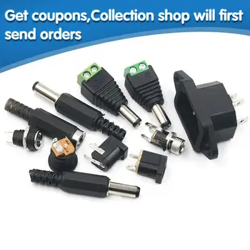 

10PCS DC Power Connector pin 2.1x5.5mm Female Plug Jack + Male Plug Jack Socket Adapter PCB Mount DIY Adapter Connector 2.1X5.5
