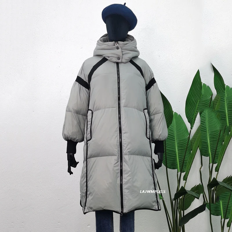 Plus size Khaki/Gray 2020 New Long Hooded Parkas