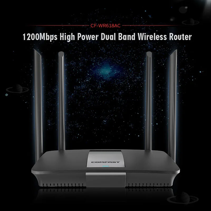Comfast Cf-Wr618Ac 1200 Мбит/с беспроводной Wifi маршрутизатор двухдиапазонный 2,4G/5G 1 Wan+ 4 Lan гигабитный порт 802.11Ac 4x внешняя антенна маршрутизатор