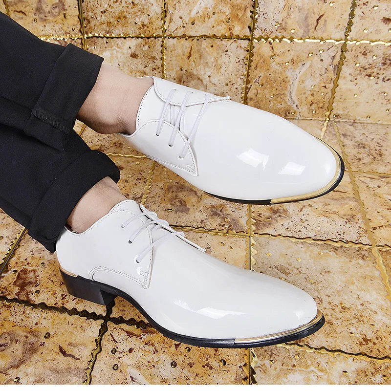 Zapatos Oxford elegantes para hombre, calzado Formal de charol, color  negro, para boda, de alta calidad, 38 48|Zapatos formales| - AliExpress