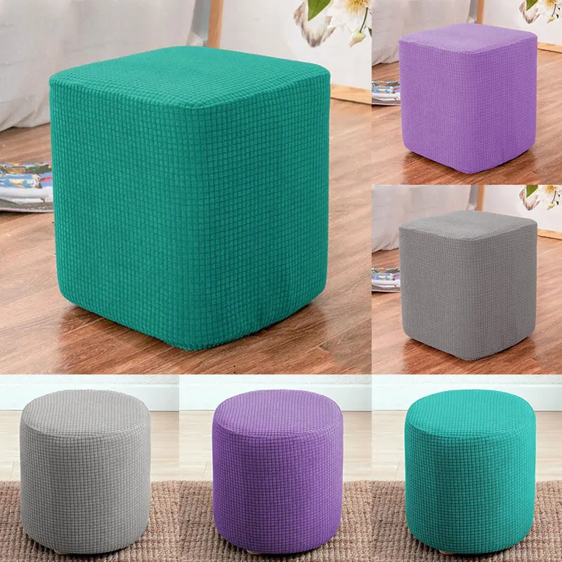 Funda Impermeable Para Otomana Cuadrada - Piel Sintética, Elástica, Protectora Para Sala (Gris Claro, Grande)