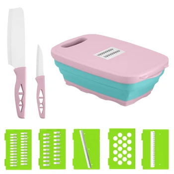 

Damask Multi-Functional Cutting Board Foldable Cutting Board Kitchen Chopping Boards Washing Basket Drain Kitchen Tools