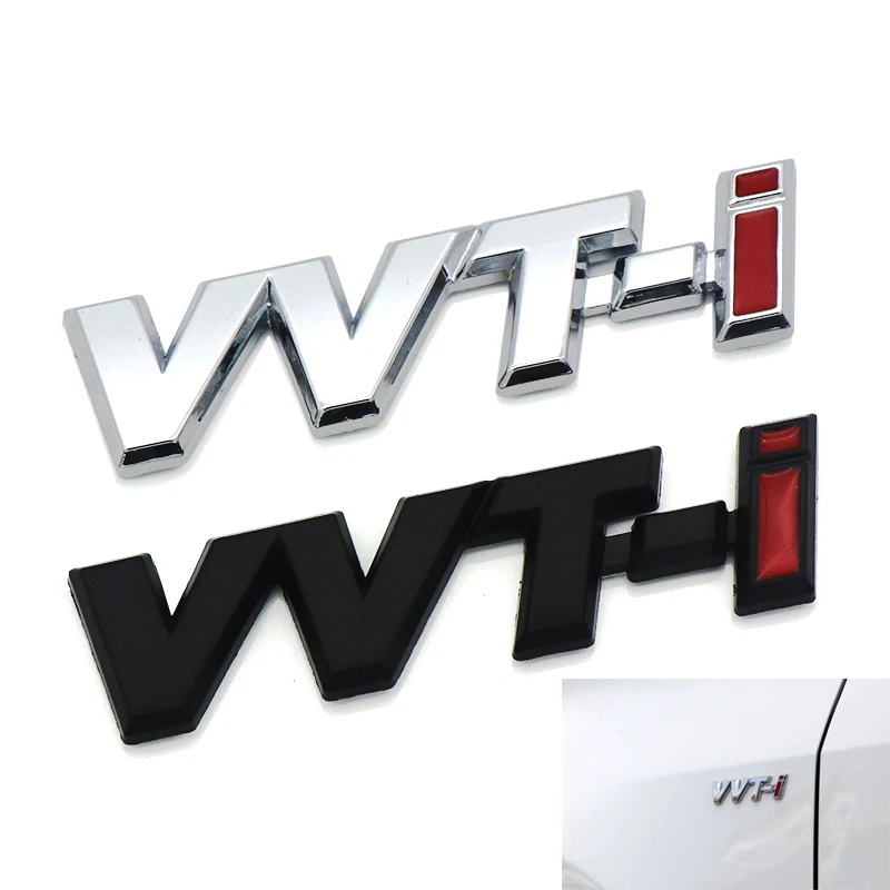 Логотип VVTi из металлического сплава серебристый стикер в виде ленты хрома для