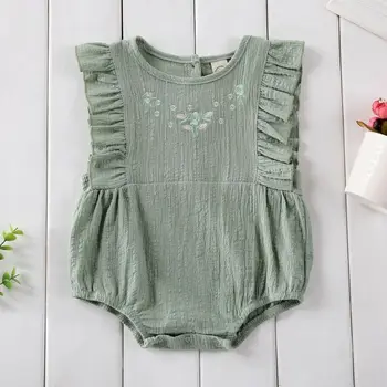 

Emmababy Cute Newborn Infant Baby Girl Clothes Sleeveless Ruffles Floral Printed Lovely Fashion Jumpsuit Bodysuit Outfit