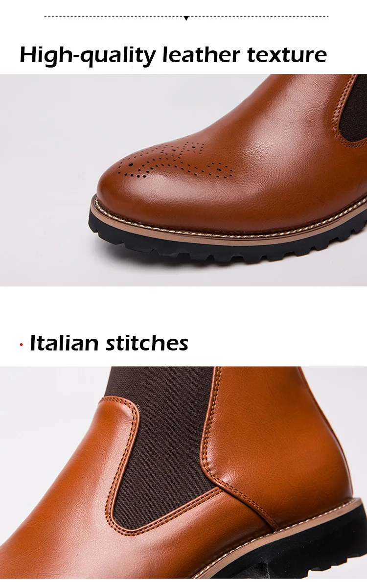 Misalwa/Демисезонные ботинки; мужские Ботильоны «Челси»; трендовые удобные кожаные модельные туфли; мотоботы; размеры 38-46