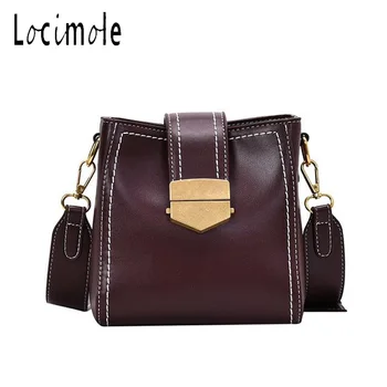 

Locimole Fashion Shoulder Bag Women Bucket Bags PU Leather Korean Style Wide Strap Crossbody Bags Big Capacity BIZ093 PM49