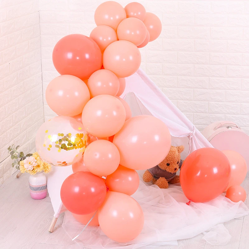 

10/20/30 Pcs 12-inch Coral Red Latex Foil Balloons Wedding Decoration Helium Globos Birthday Party Decorations Adult Kid's Toys