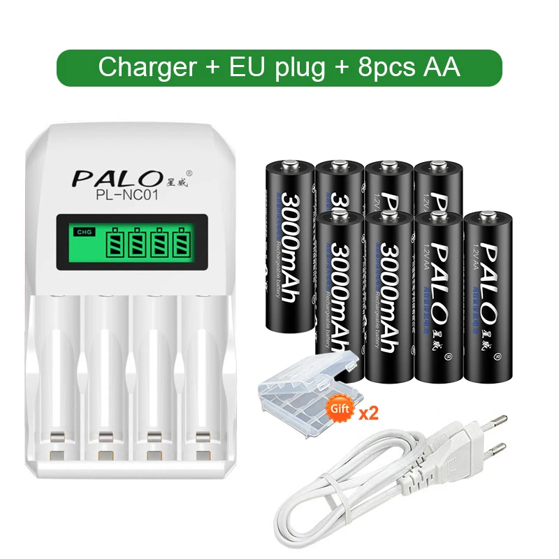 recargable AA nimh de 1,2 v con pantalla LCD, cargador batería inteligente para pilas recargables AA AAA NiCd NiMh AAA|battery charger|chargere for aaintelligent battery charger - AliExpress