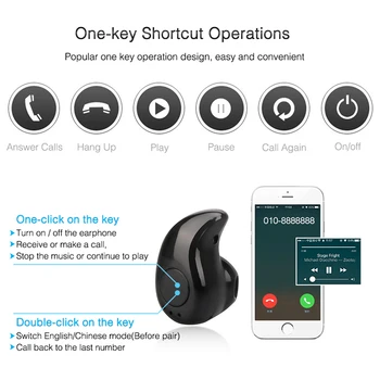 Mini Auriculares intrauditivos inalámbricos con Bluetooth, manos libres, estéreo, 2020