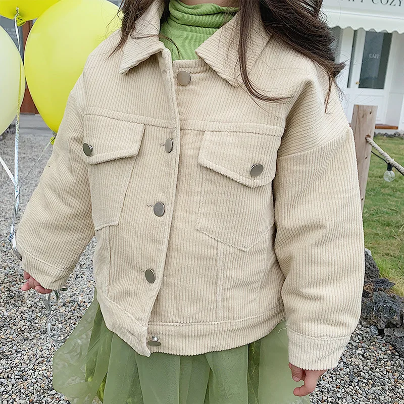 New Arrival Girls Corduroy Coat Autumn Winter Fashion Kids Jacket Baby Girl Clothes 2-7 Years