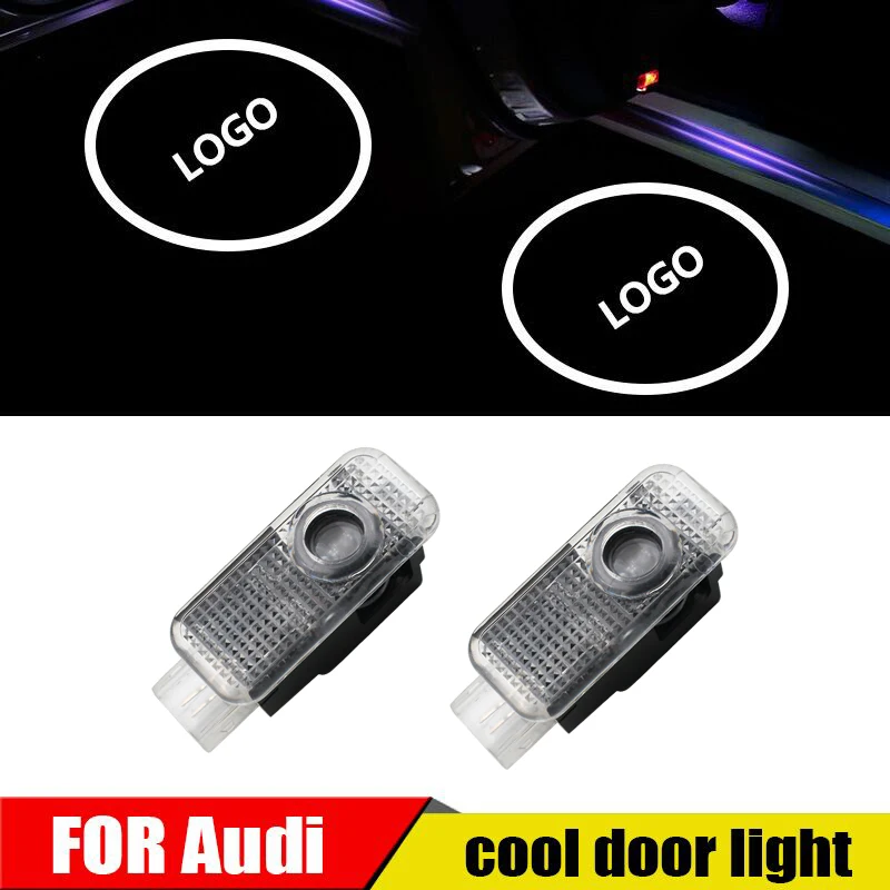 2X светодиодный логотип дверные Прожекторы для Audi A4 B6 B8 B7 A6 C5 C6 C7 A3 A5 Q3 Q5 Q7 Sline 3D