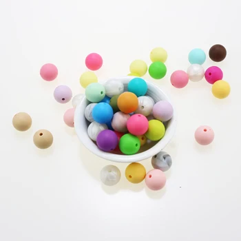 

silicone beads teething 12mm 100pcs Baby DIY Beads BPA Free Silicone baby Teether Beads Baby Chewable Beads Nursing Accessory