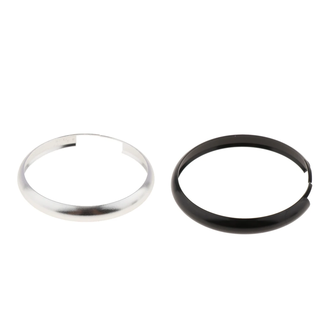 2pcs Alumnium Smart Key Fob Ring Rim Protective Trim Rings Replacement for Mini Cooper Countryman - Silver & Black