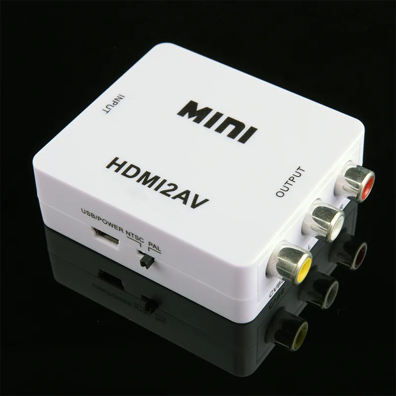 Hdmi-av-конвертер с аудио-питанием HDMIto AV Переключатель ячменная коробка компьютер подключен rojector - Цвет: White